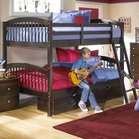 Casual Twin Over Full Bunk Bed with Underbed Storage